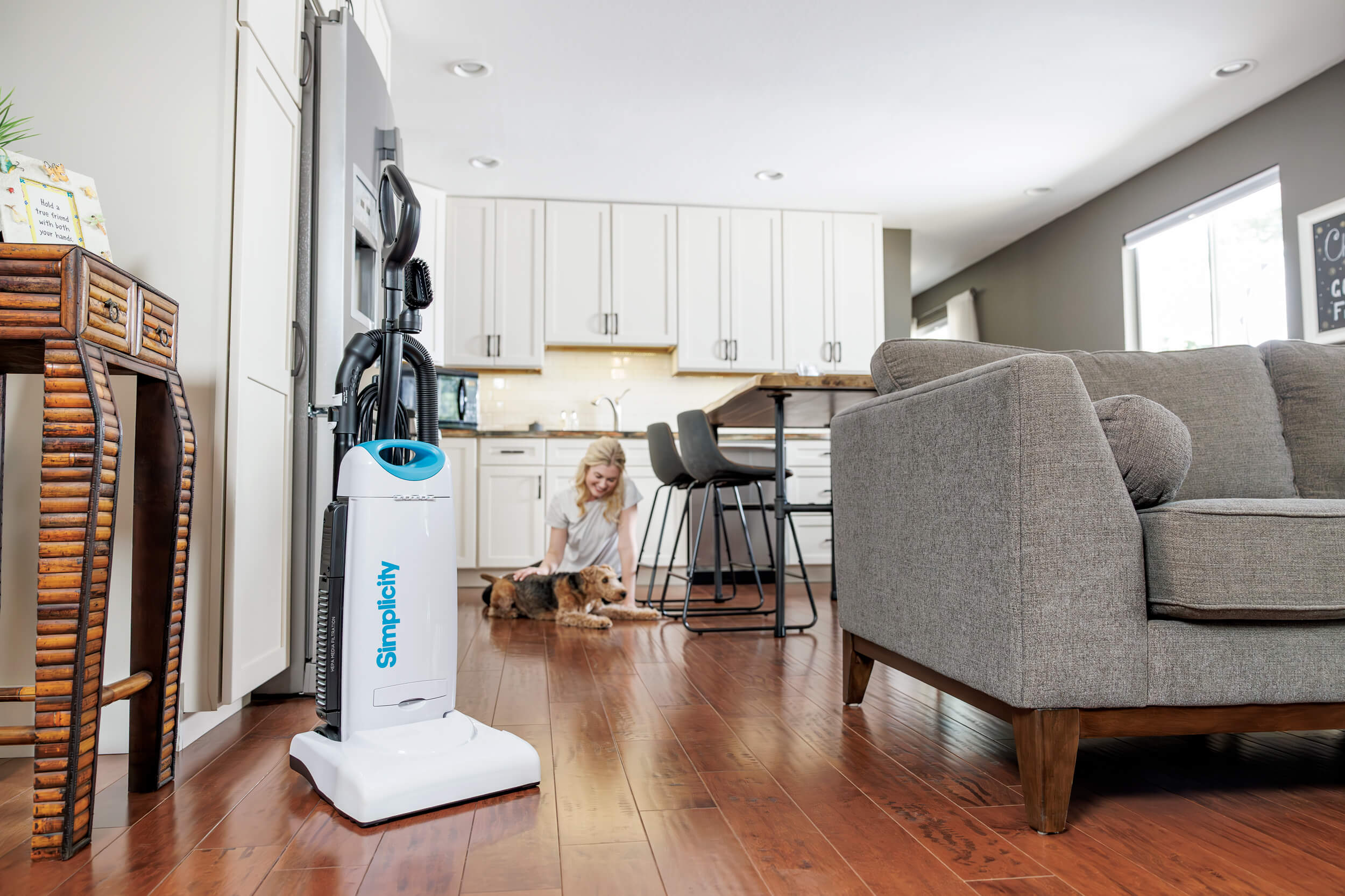 vacuum in kitchen