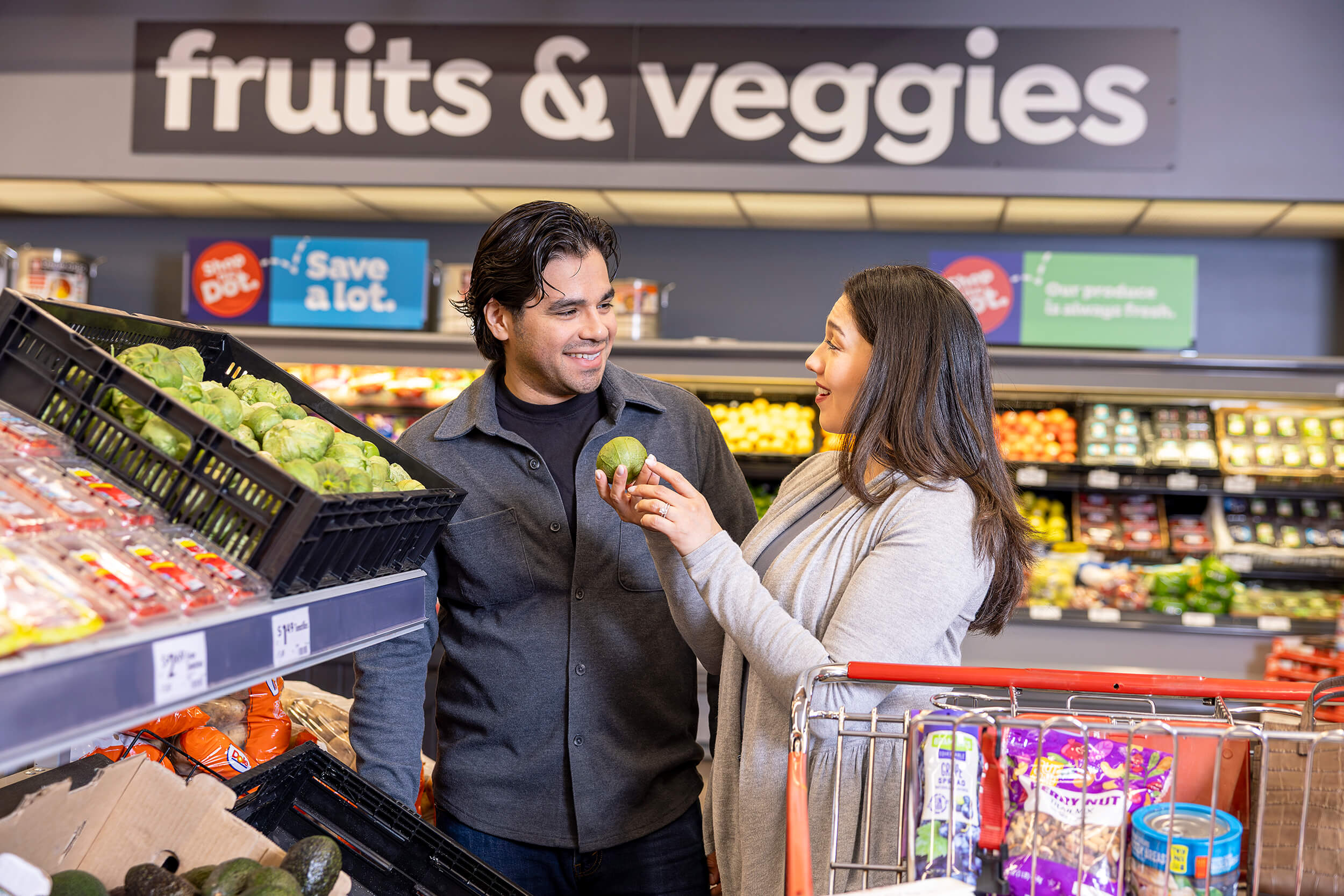 couple shopping for groceries