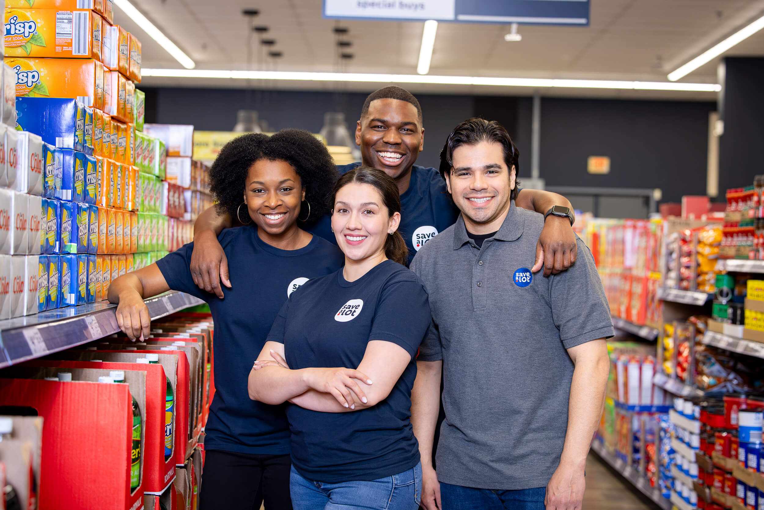 group of grocery store employees