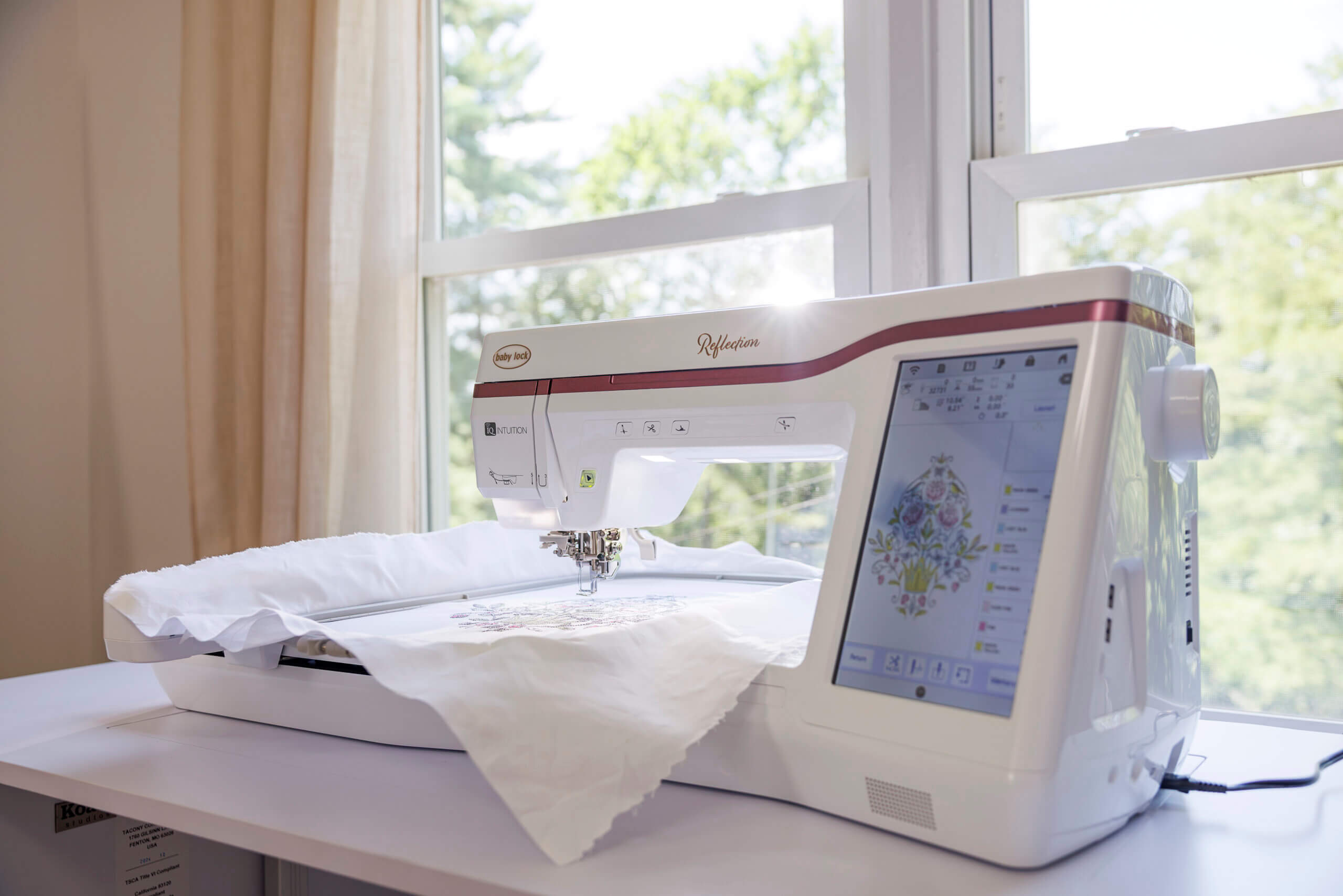 sewing machine on table