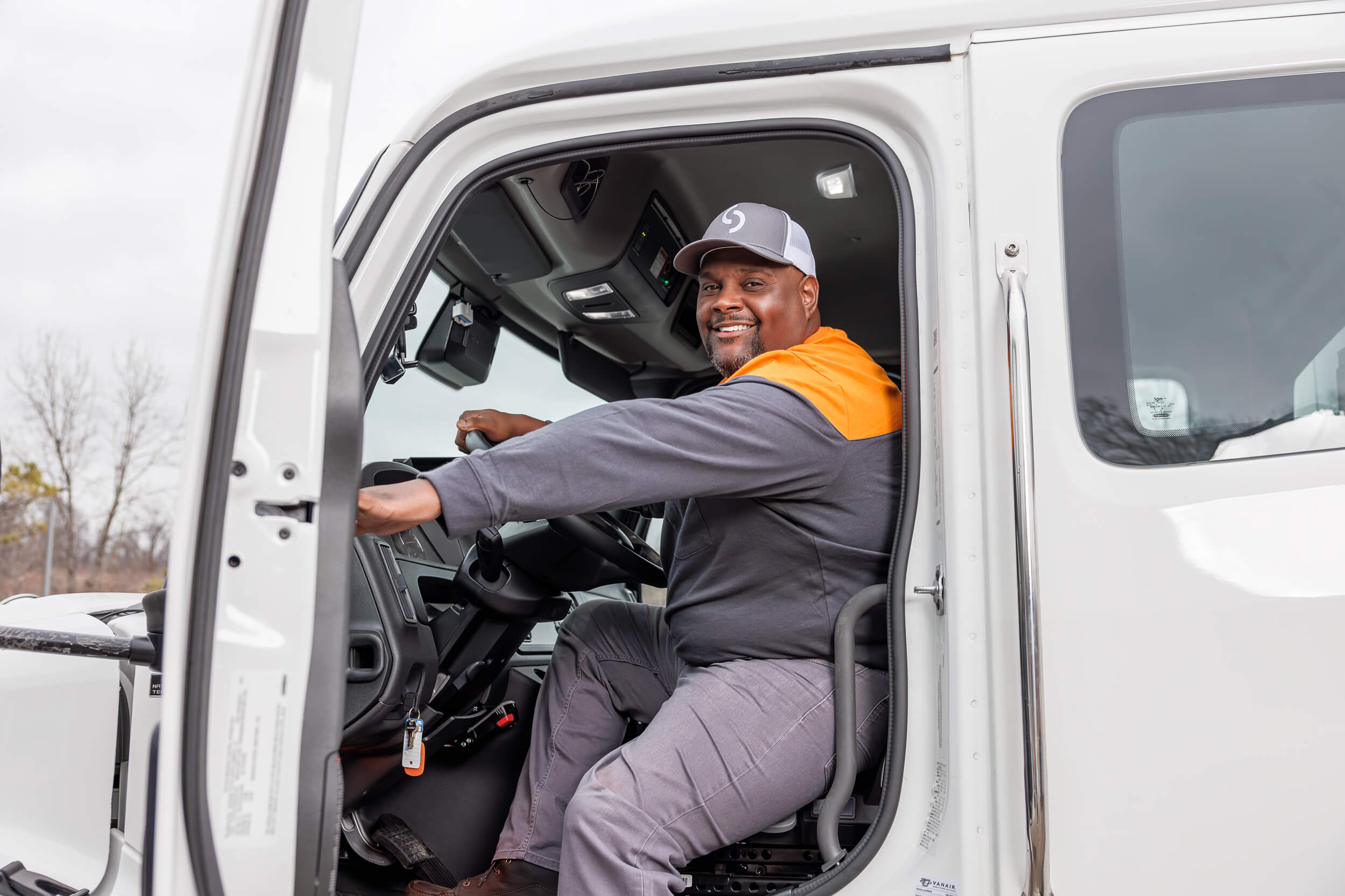 portrait of man coming out of service man